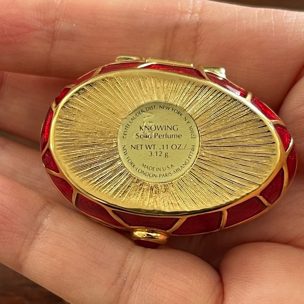 Este Lauder 1990s Solid Perfume Compact- Crystal … - image 3